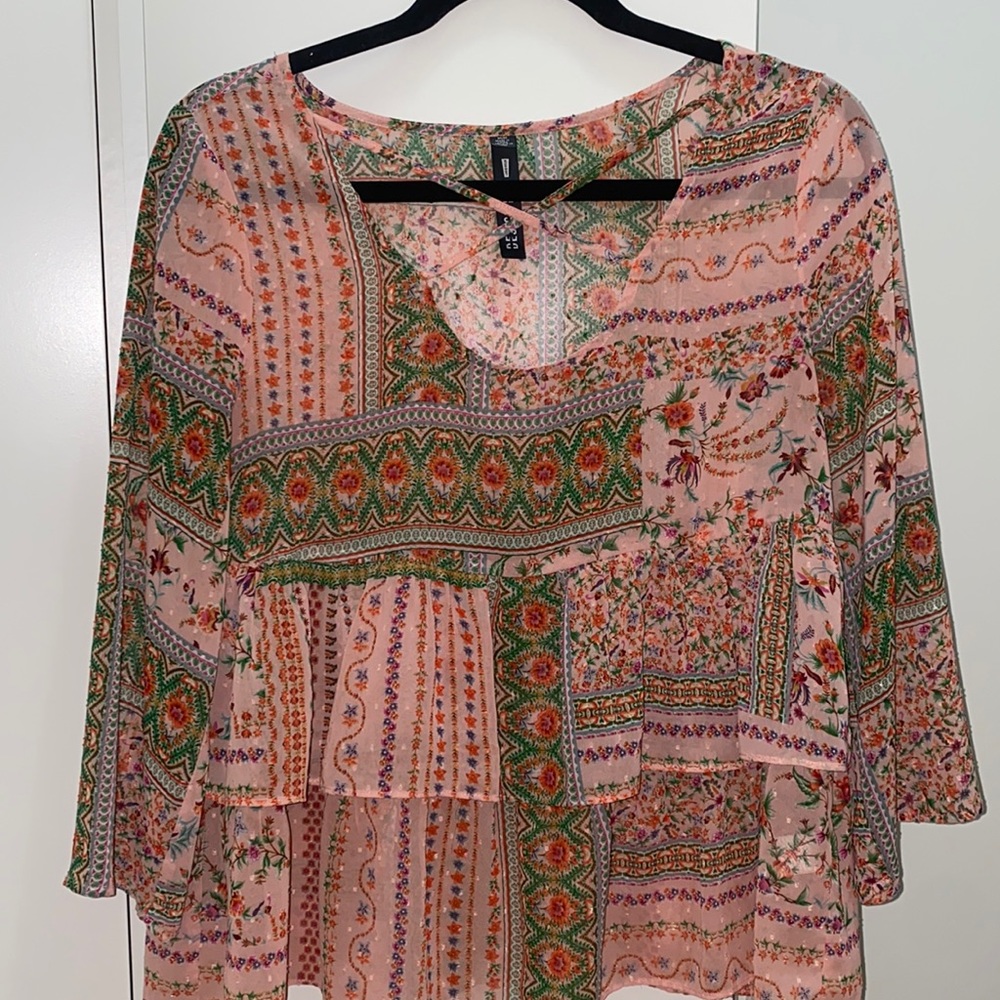 Pink Patterned Blouse